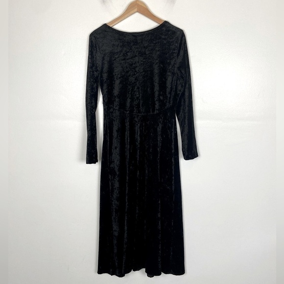 Brett Alixander Y2K 90s Velvet Maxi Dress Size 12 Black Whimsigoth Witchy Goth - Picture 4 of 9